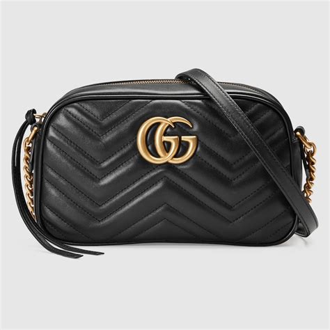 borsa gucci nera piccola tracolla|Borsa a spalla piccola in pelle trapuntata GG Marmont Camera .